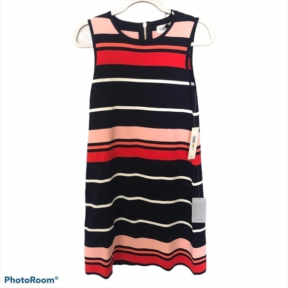 ELIZA J NWT Striped Sleeveless Knit Dress Small - Picture 1 of 10